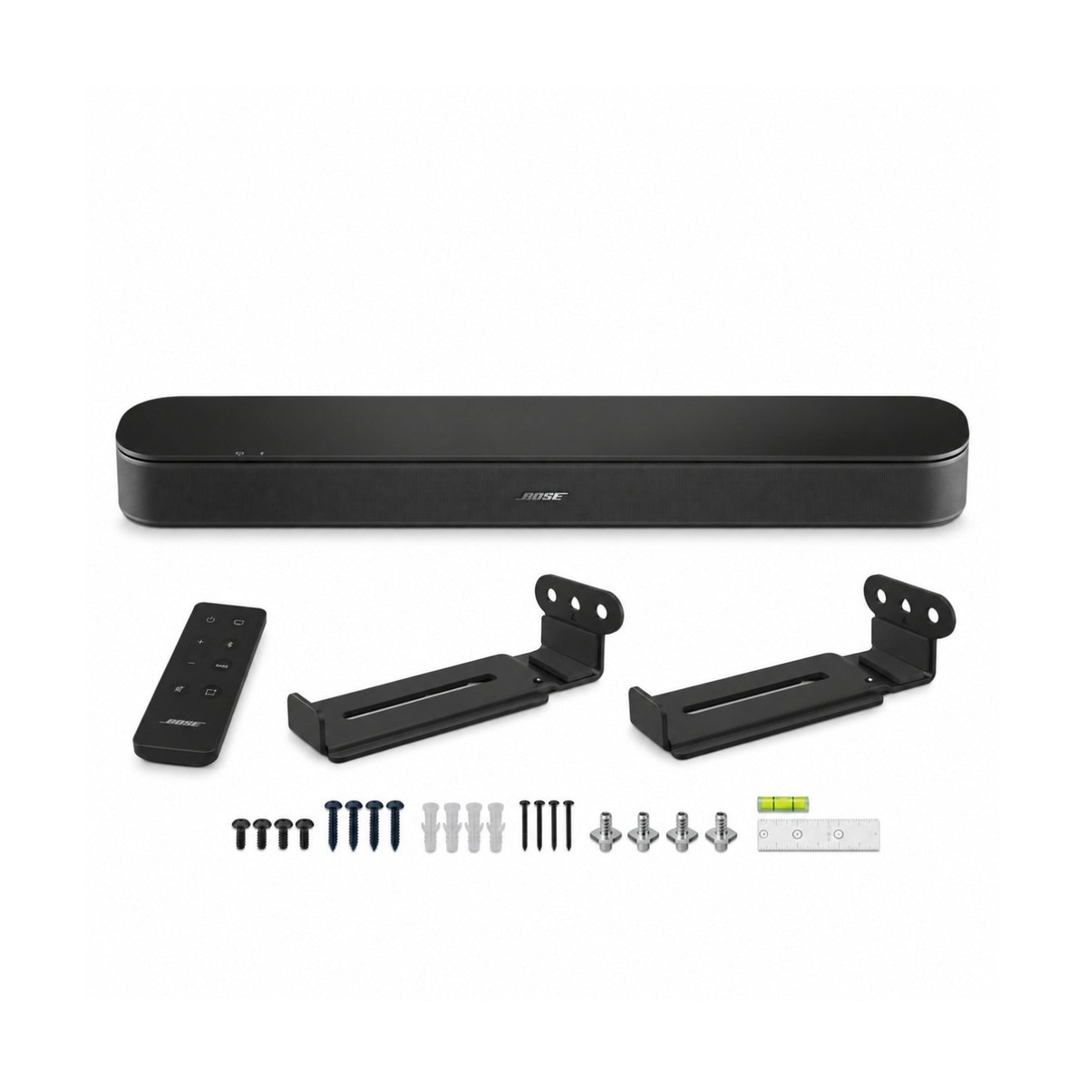 Bose TV Speaker (2nd Gen) Compact Bluetooth Soundbar (Black) with Wall Mounts Bundle