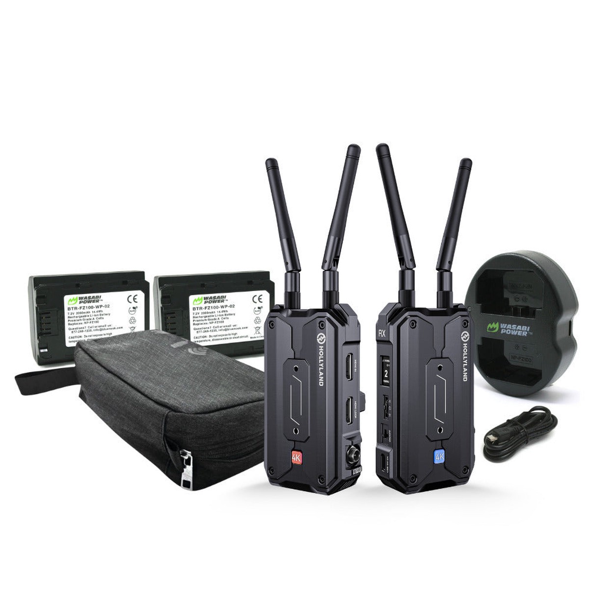 Hollyland Pyro H Wireless Video Transmission System with Rechargeable Batteries (2-Pack) Bundle