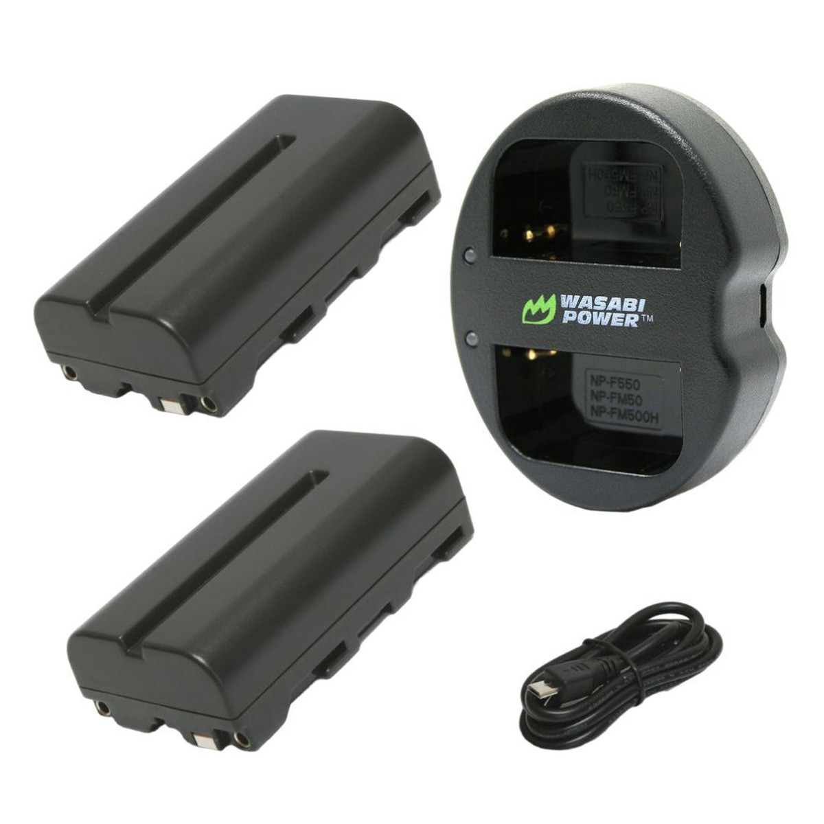 Wasabi Power 2600mAh Battery (2-Pack) and Dual USB Charger Kit for High-Capacity Charging (Black)