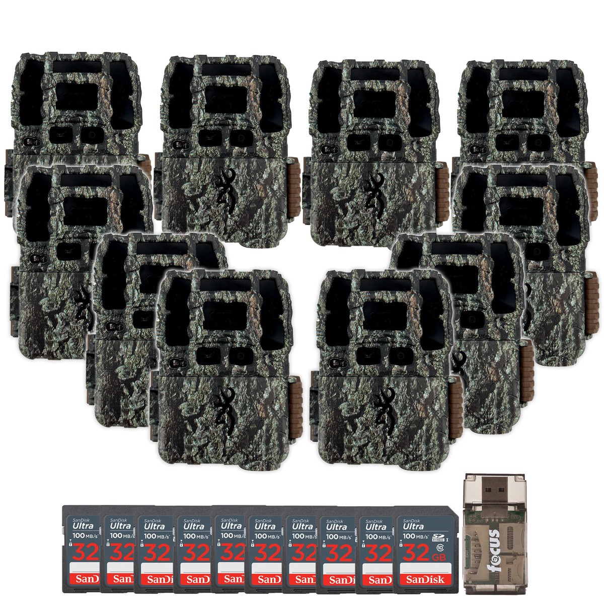 Browning Trail Camera Dark Ops Pro DCL NANO Trail Camera 10-Pack with Ten 32GB Cards and Reader