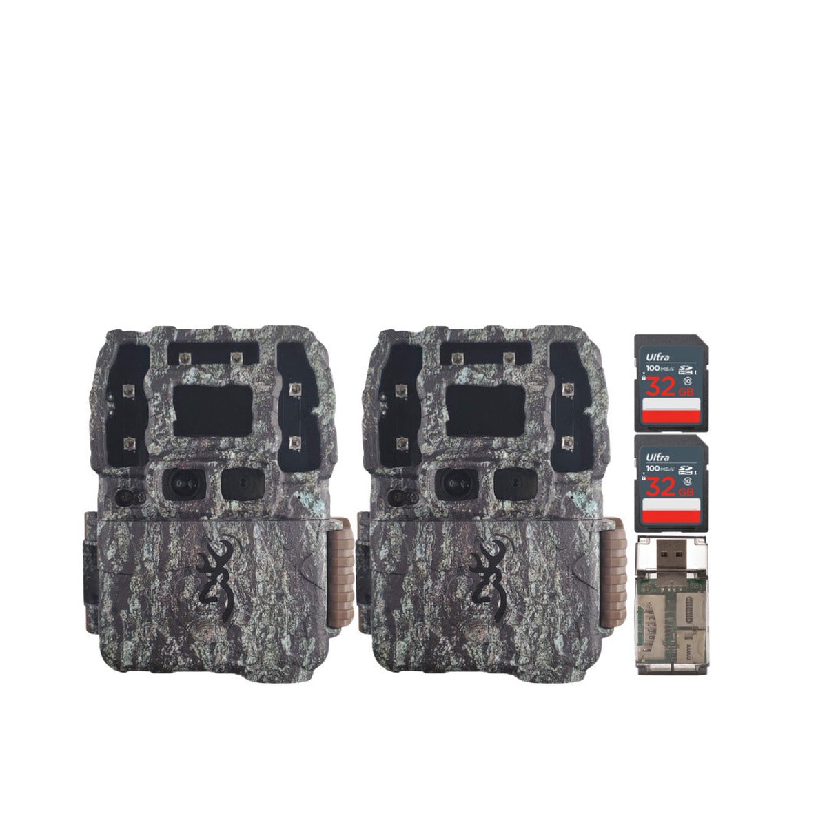Browning Trail Cameras Strike Force Pro DCL Nano 26MP Trail Camera (2-Pack) with Card Reader Bundle
