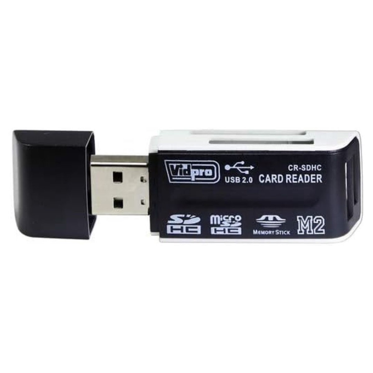 Vidpro 4-In-1 USB 2.0 Card Reader with 480 MBPS Transfer Speed,and Lightweight Design (Black)