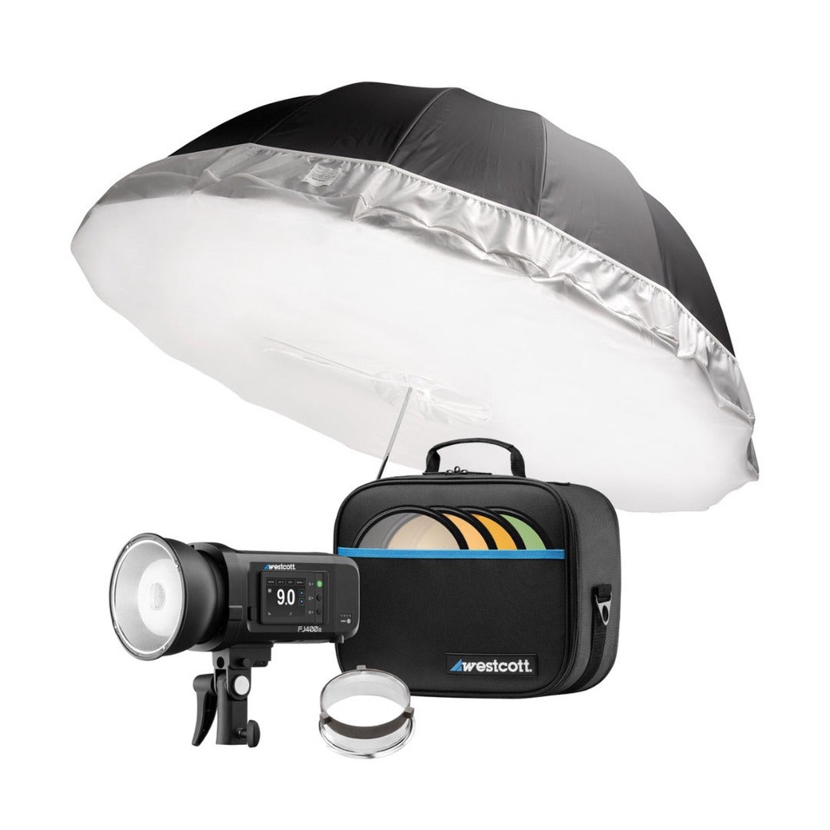 Westcott FJ400 400Ws Strobe with AC and DC Lithium Polymer Battery with Diffusion Fabric Bundle