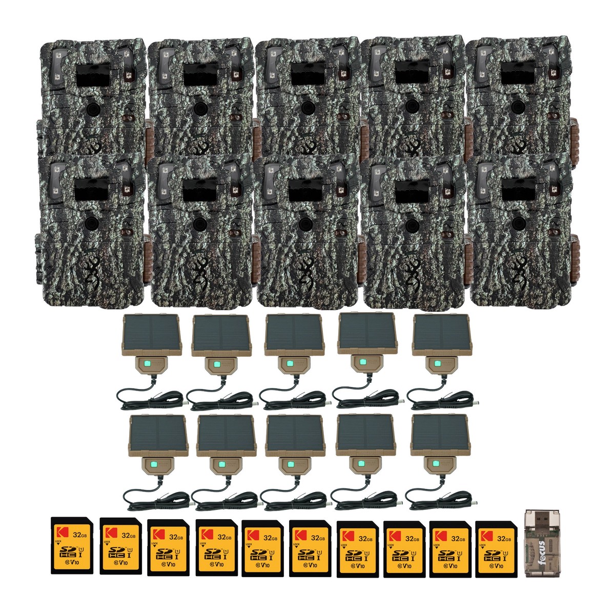Browning Trail Cameras Command Ops Elite 40MP Trail Camera (10-Pack) Bundle with Accessories