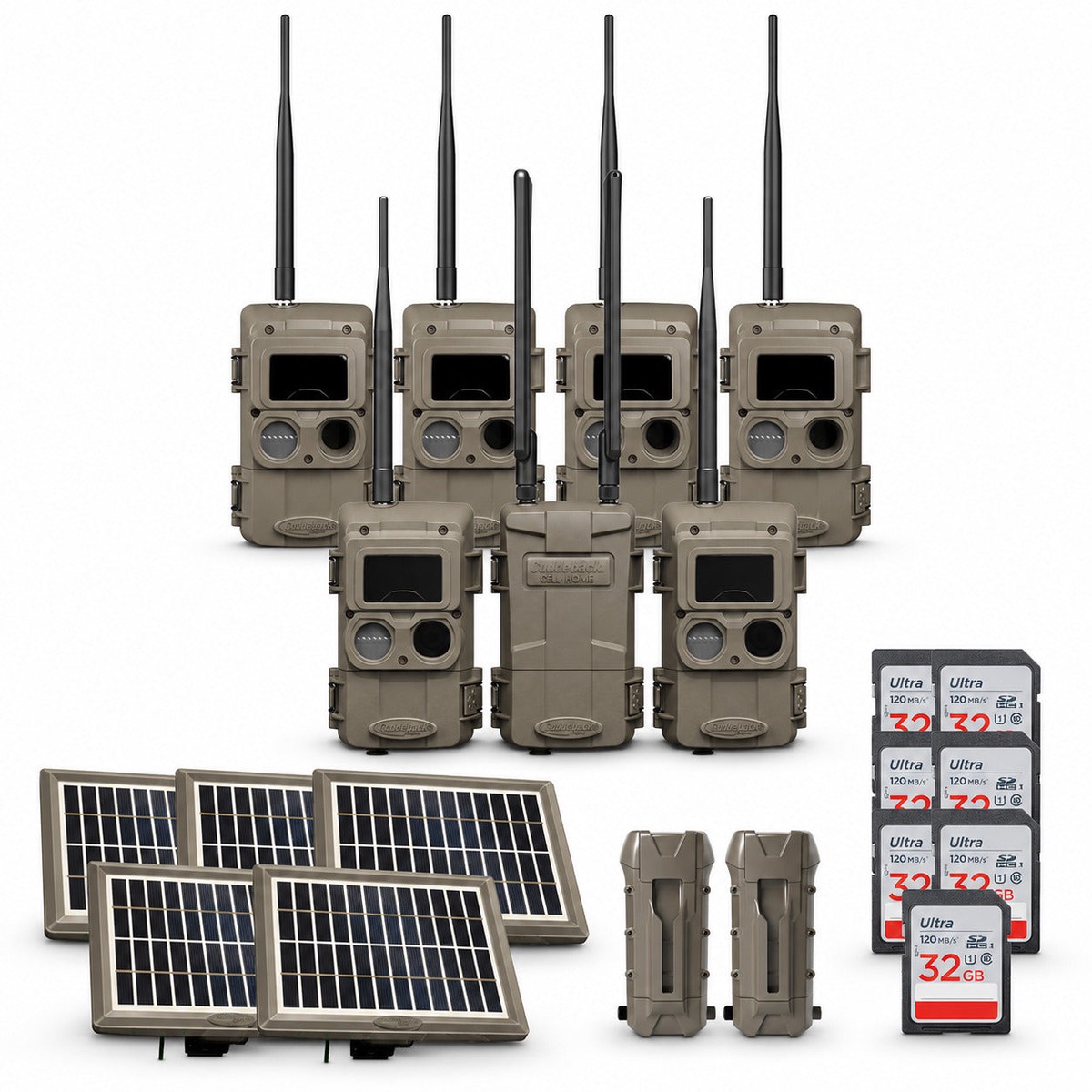 Cuddeback CuddeLink IR Camera (6 Total) with Cell Home and Accessories Bundle