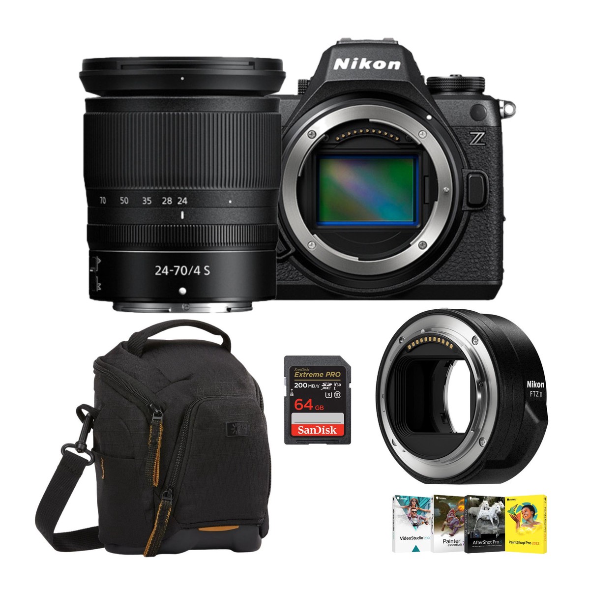 New Arrival Nikon Z6III Mirrorless Camera with Nikkor Z 24-70mm f4 S Lens with Nikon FTZ II Mount Adapter Bundle