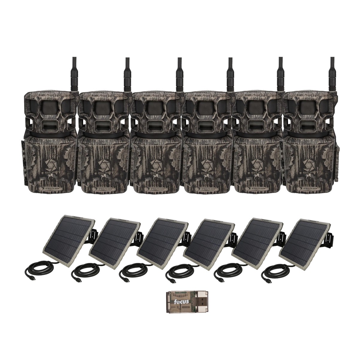 Stealth Cam Revolver Pro 3.0 360-Degree Cellular Trail Camera (6-Pack) Bundle with Accessories