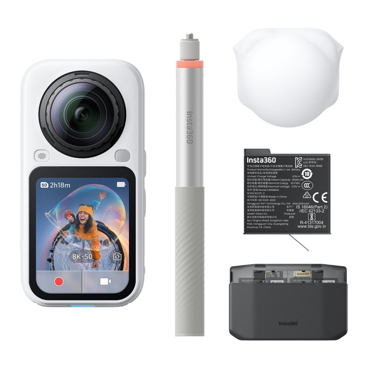 Insta360 X6 360 8K 120MP Action Camera Essentials Bundle (Arctic White)