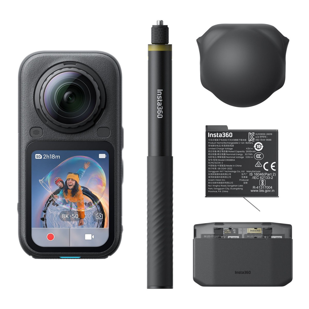 Insta360 X6 360 8K 120MP Action Camera Essentials Bundle (Midnight Black)