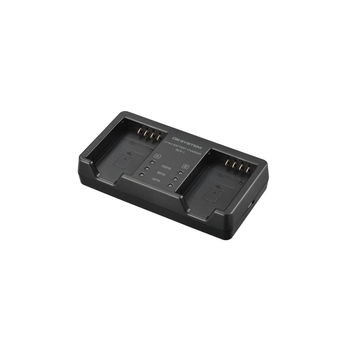 OM SYSTEM BCX-1 Dual Camera Battery Charger for BLX-1 with USB-C Port