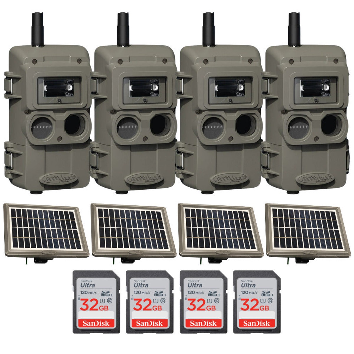 Cuddeback Cuddelink Zoom IR Camera (4-Pack) Bundle with Accessories