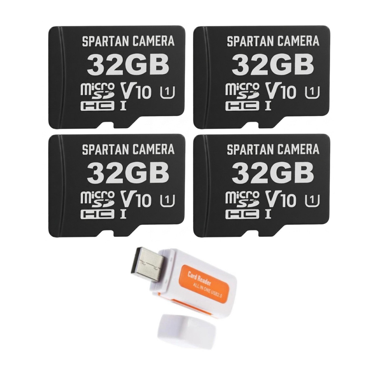 New Arrival Spartan 32GB Micro Memory Card with Adapter and Card Reader Bundle