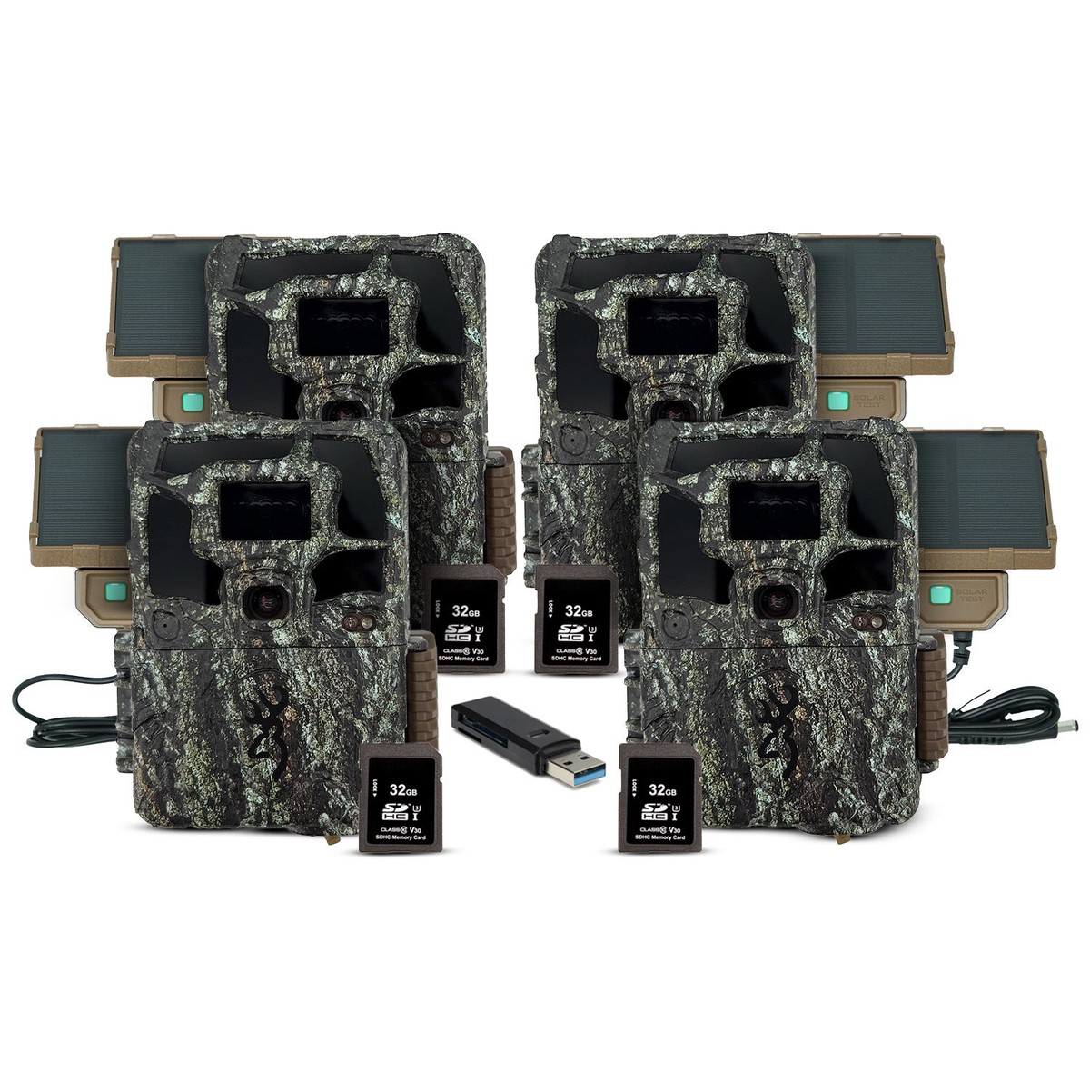Browning Dark Ops Pro X 1080 Trail Camera (4-Pack) with Accessories Bundle