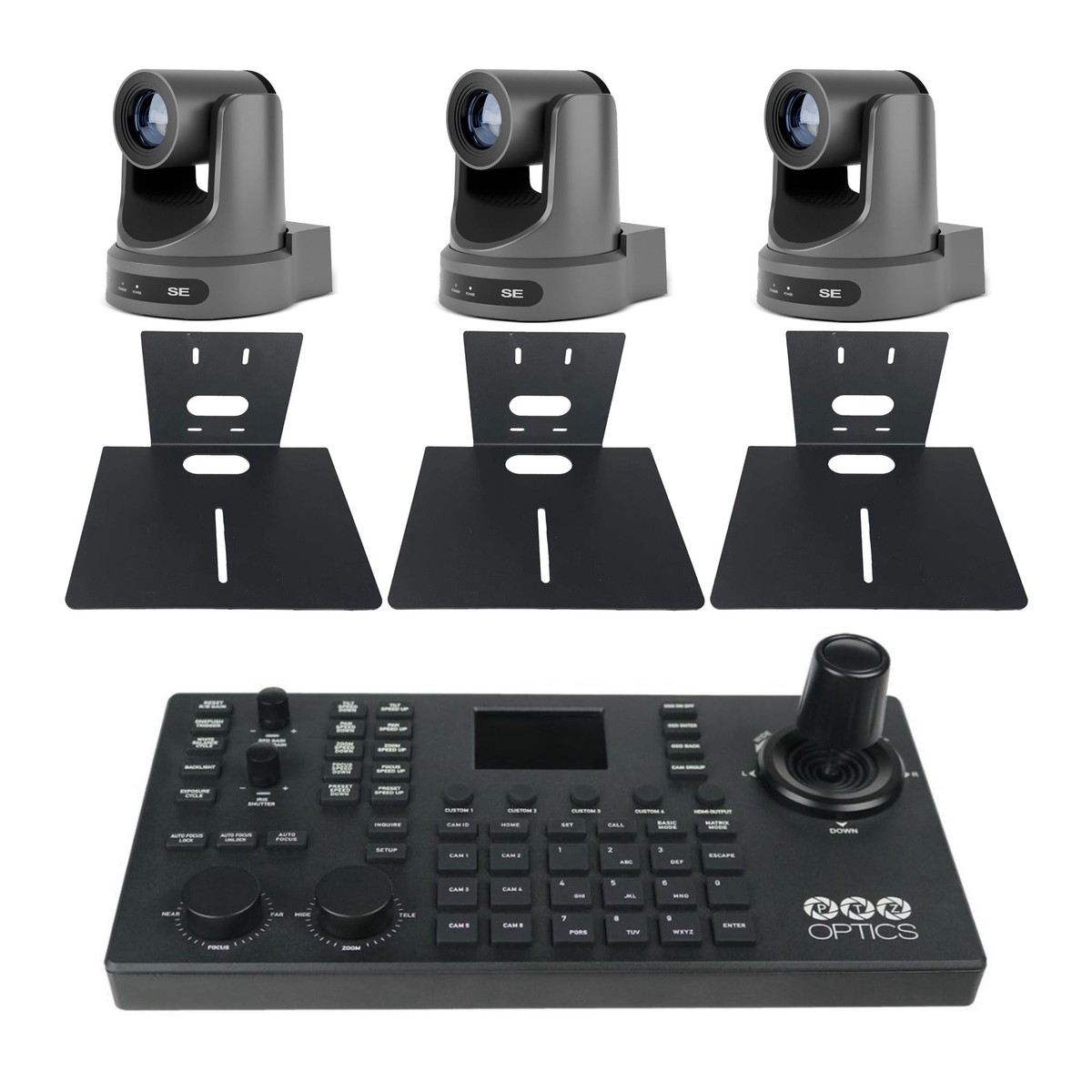 Trending Now PTZOptics Move SE 30x 1080p Full HD Advanced PTZ Auto-Tracking Zoom Camera (Gray, 3-Pack) Bundle