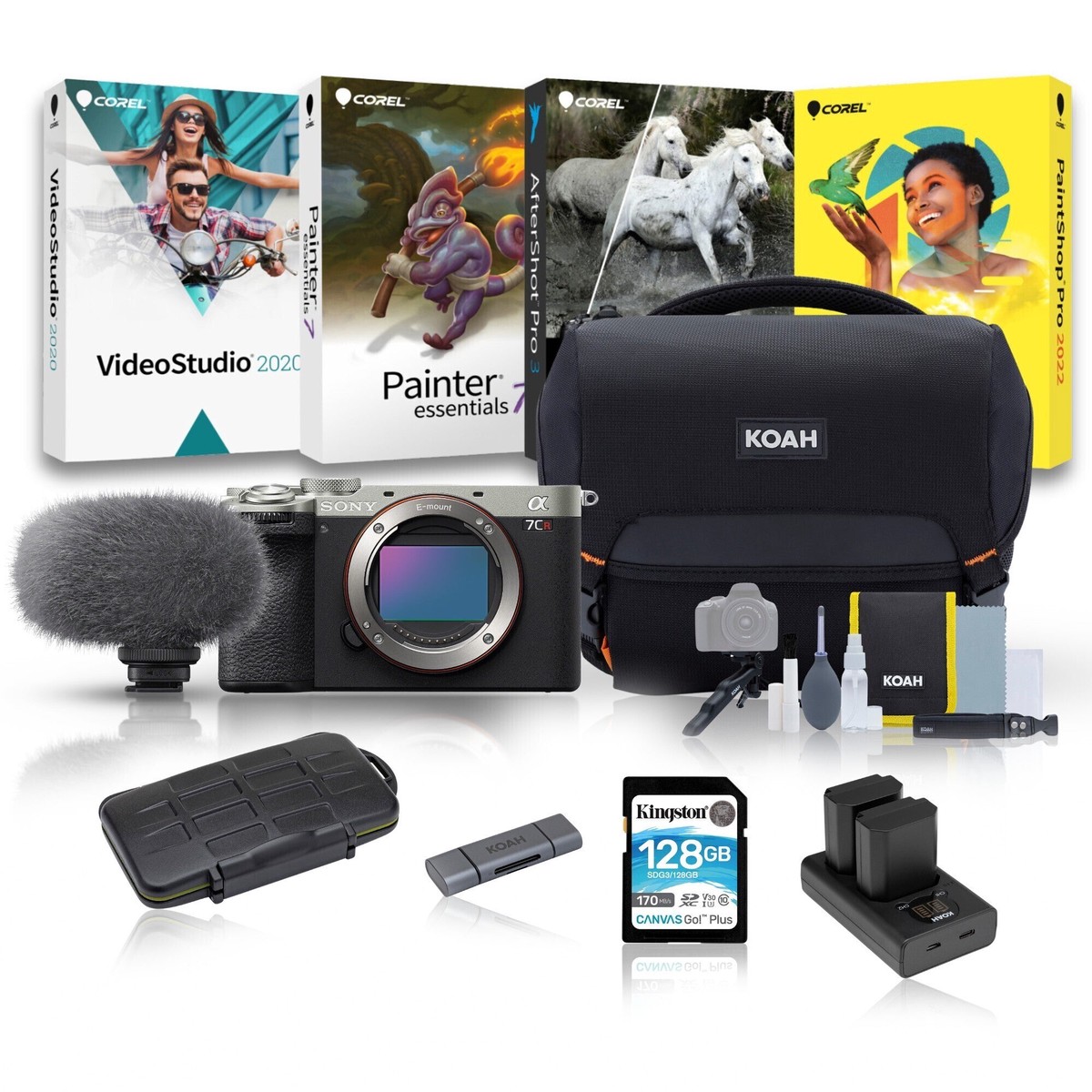 Sony Alpha 7CR Full-frame Mirrorless Camera Body (Silver) with Shotgun Microphone Bundle