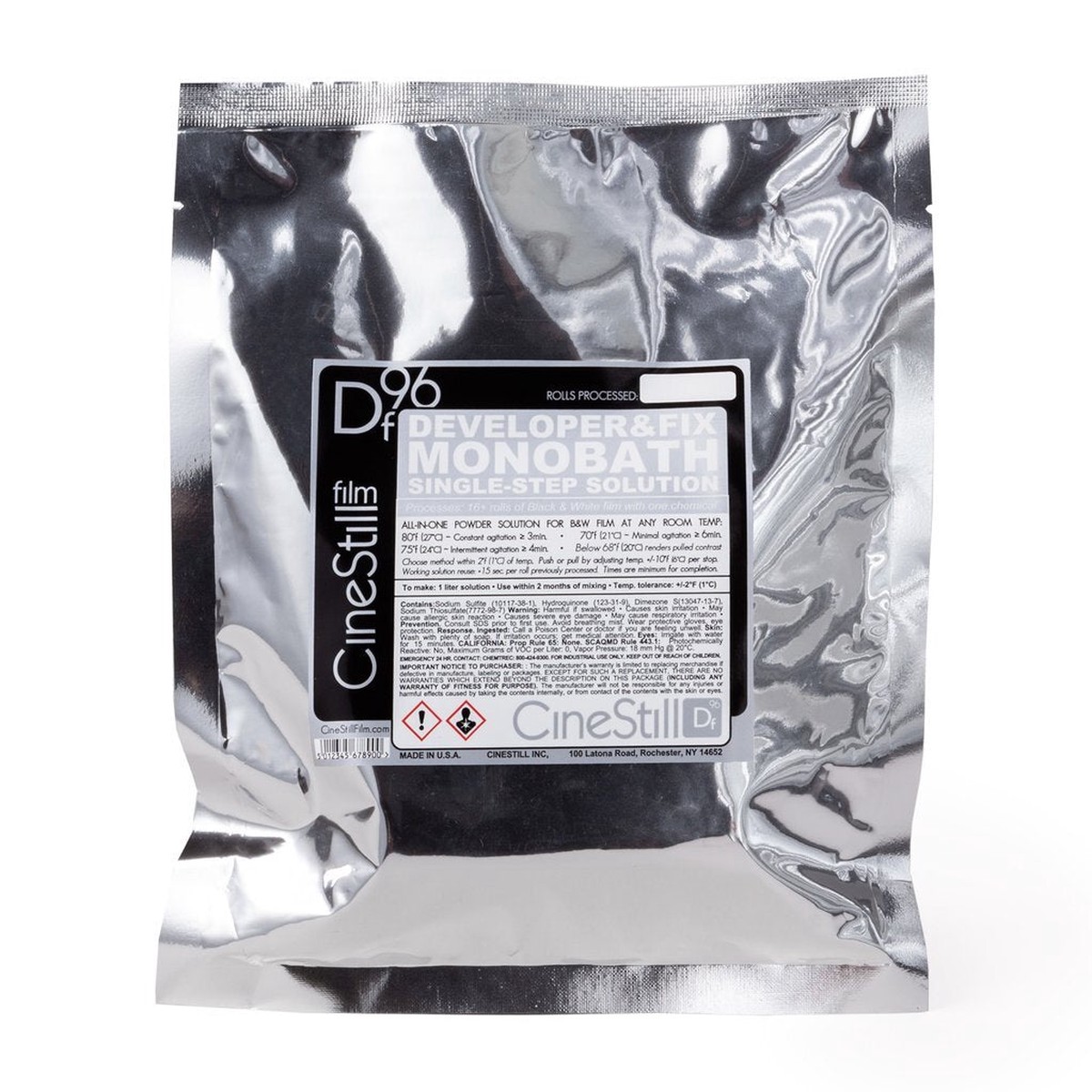 Cinestill Developer & Fix DF96 Monobath Single-Step Solution, Powder